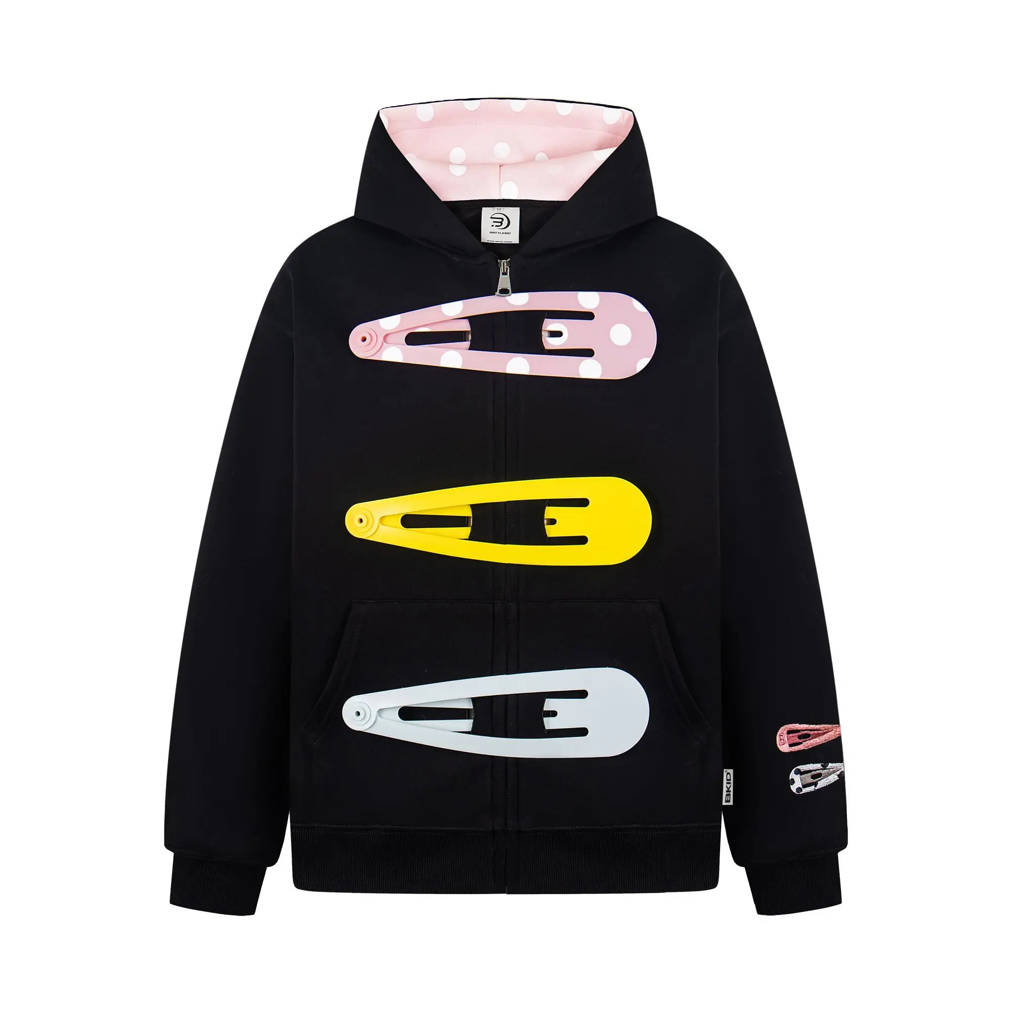 Polka Dot Splicing Hooded – Women's Hoodies & Sweatshirts - Image 3