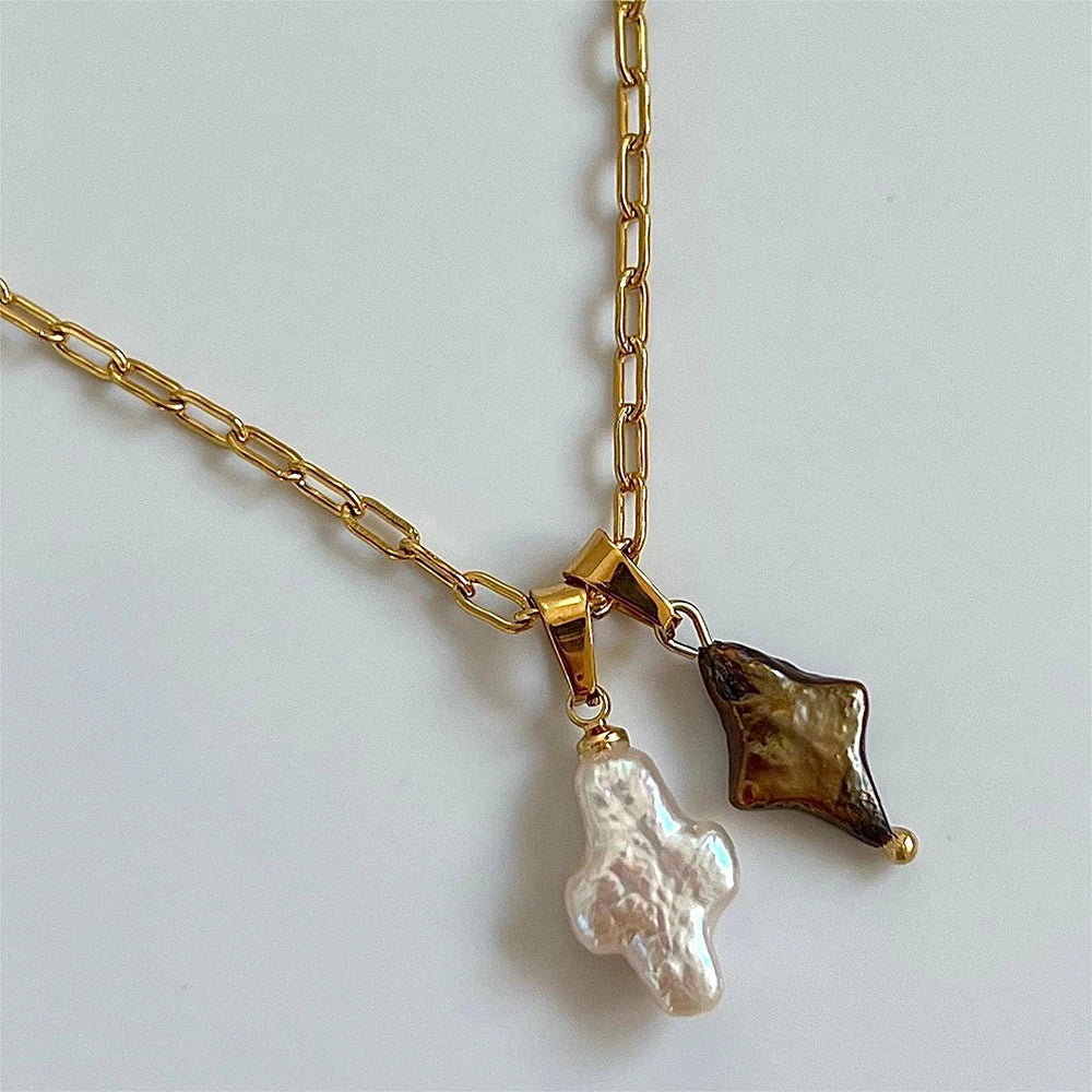 Pearl Cross Necklace – Women's Necklaces - Image 3