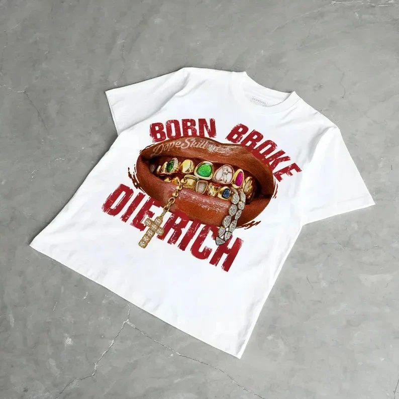 Born Broke, Die Rich Tshirt – Women's Tops