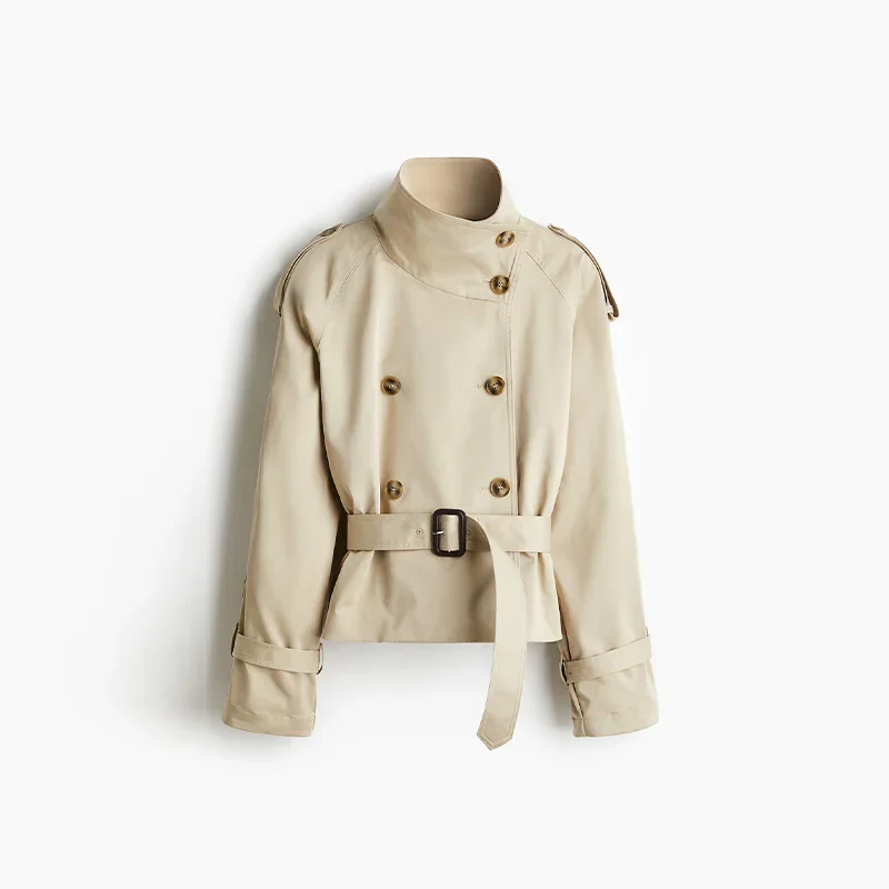 Turtleneck Trench Coat – Women's Jackets - Image 2