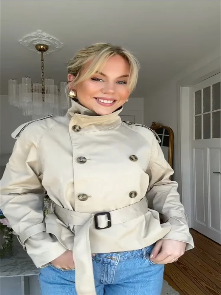 Turtleneck Trench Coat – Women's Jackets - Image 4