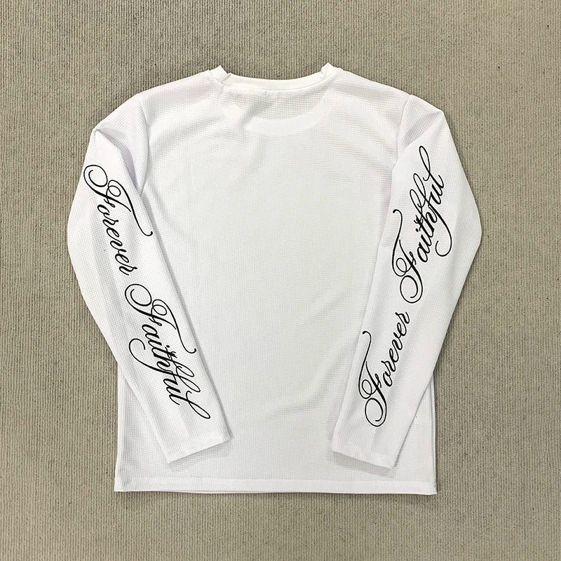 Lettered Print Long Sleeve Top - Large – Women's T-Shirt - Image 3
