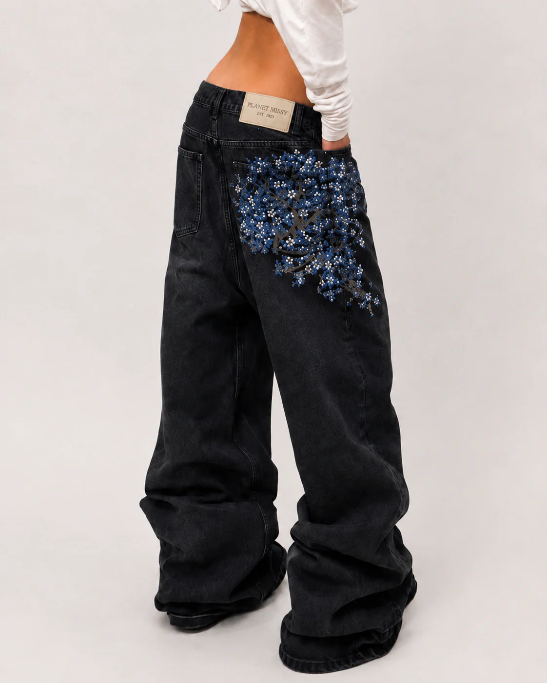 Midnight Sakura Jeans - PRE-OREDER - Image 2