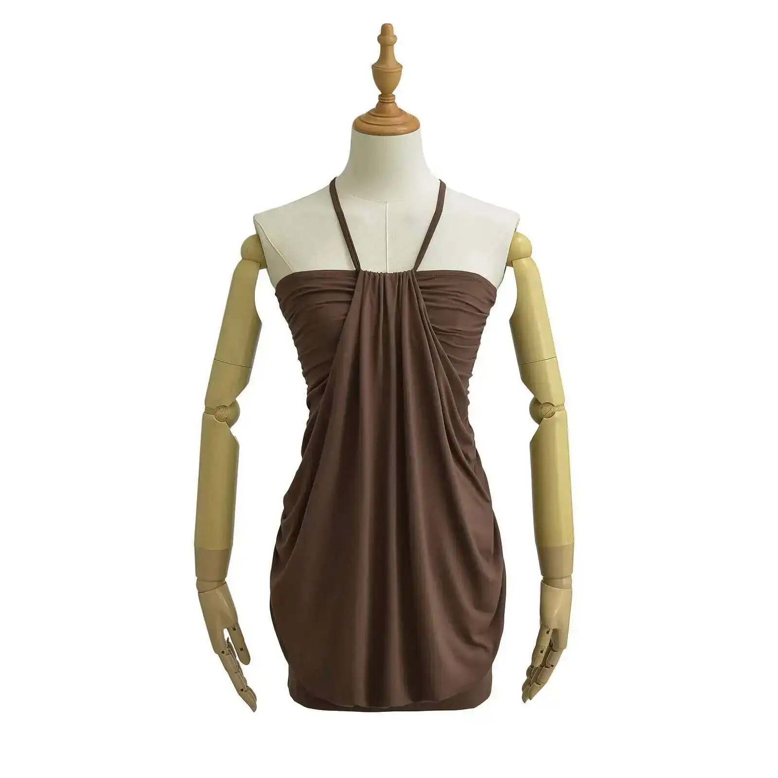 Lace Up Neck Wrap Top/Dress – Women's Dresses - Image 9