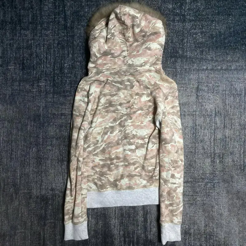 Faux Fur Collar Camouflage Jacket – Women's Jackets - Image 3