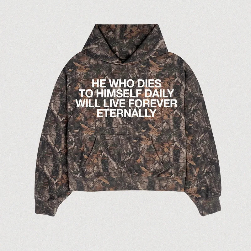 Camo Message Hoodie – Women's Hoodies & Sweatshirts - Image 6