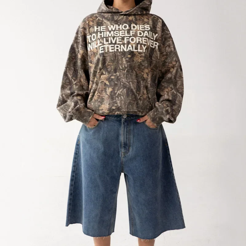 Camo Message Hoodie – Women's Hoodies & Sweatshirts - Image 7
