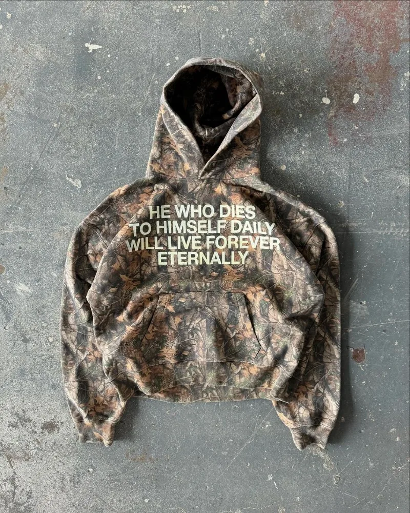 Camo Message Hoodie – Women's Hoodies & Sweatshirts - Image 8