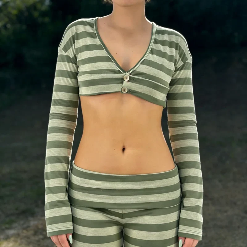 Vintage Crop Top Cardigan – Women's Cardigans - Image 5